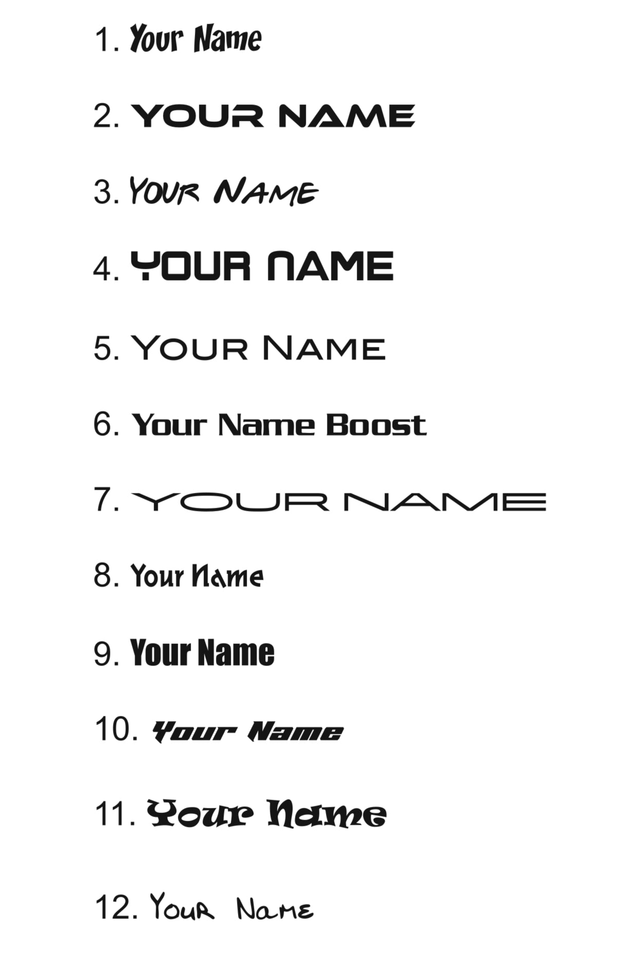 Name Sticker Sheet - Fluroescent Vinyl A4