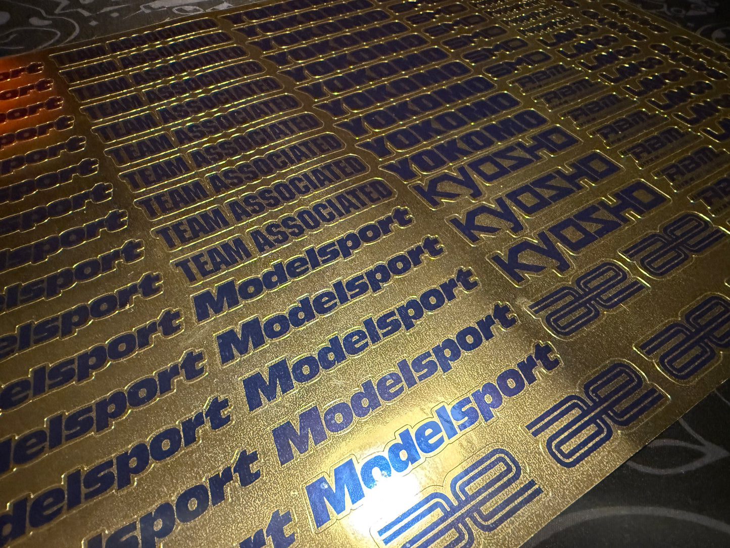 Sponsor Sticker Sheet - Gold Chrome Vinyl A4