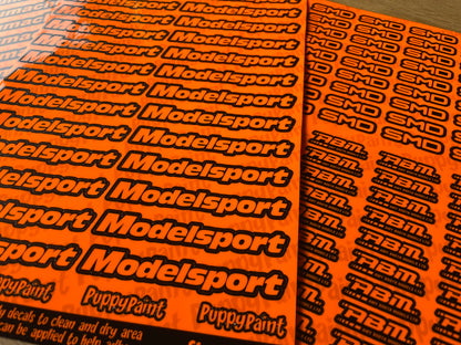 Sponsor Sticker Sheet - Fluroescent Vinyl A4