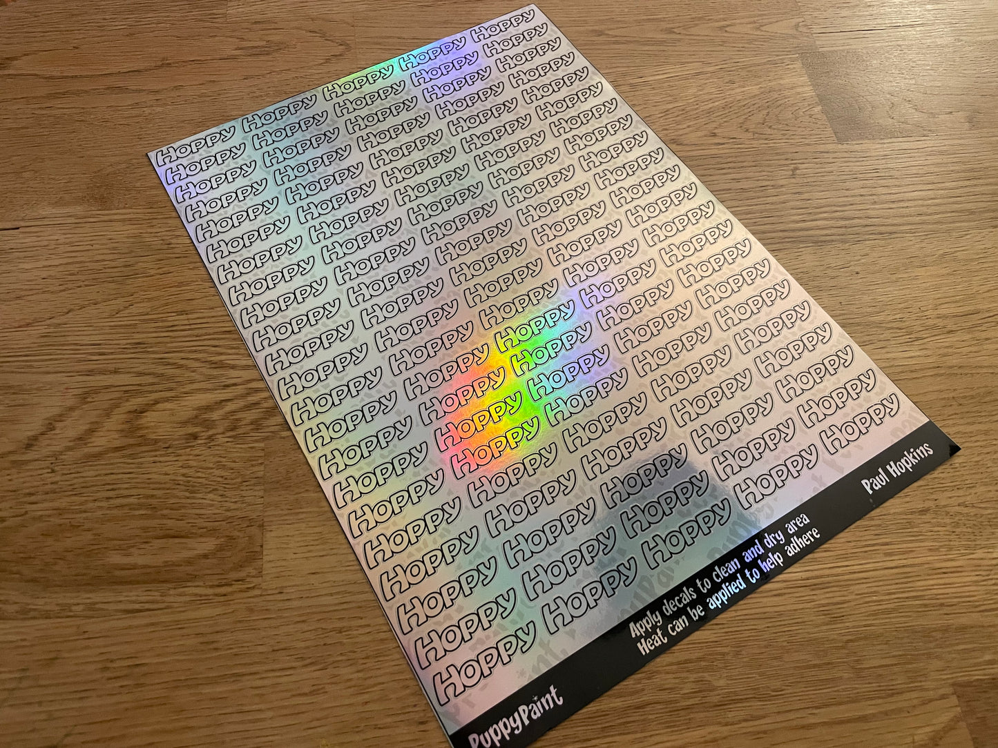 Name Sticker Sheet - Holographic Vinyl A4