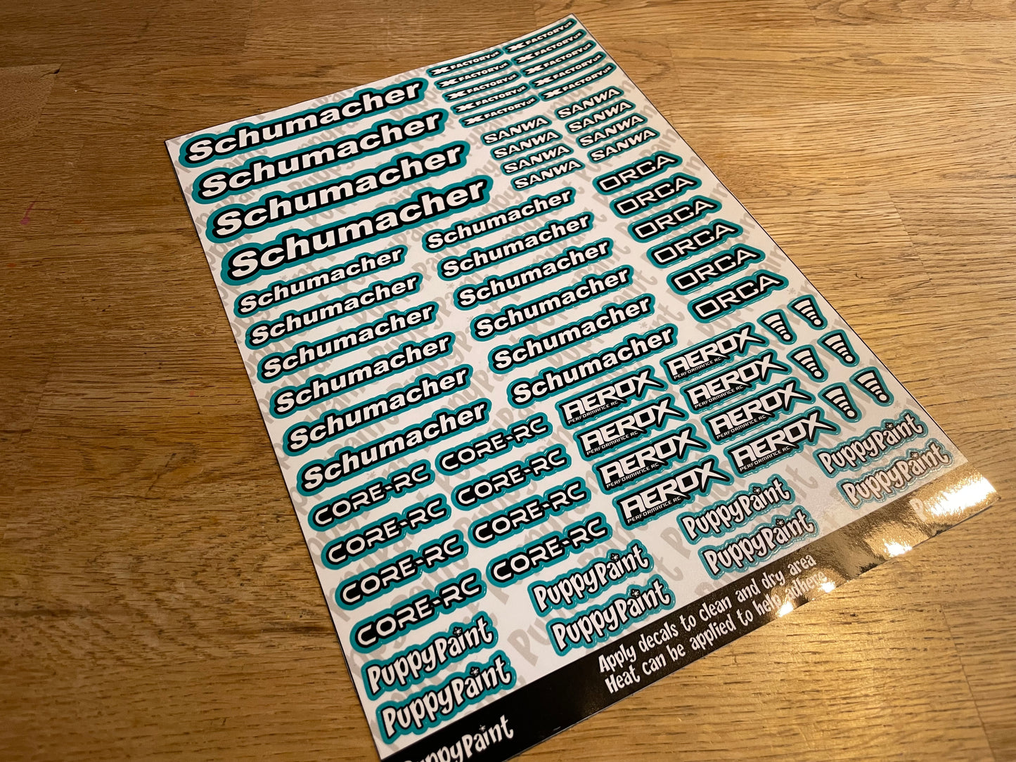 Sponsor Sticker Sheet - White Vinyl A4