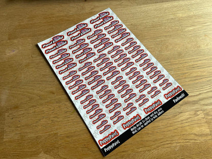 Name Sticker Sheet - White Vinyl A4
