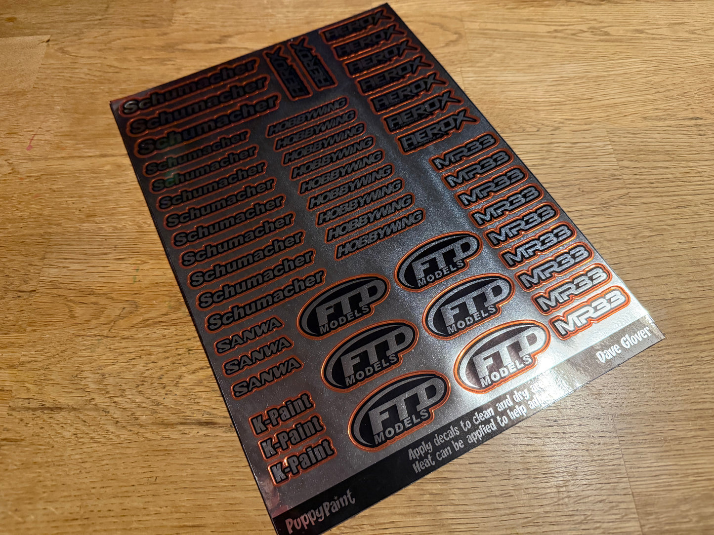 Sponsor Sticker Sheet - Silver Chrome Vinyl A4