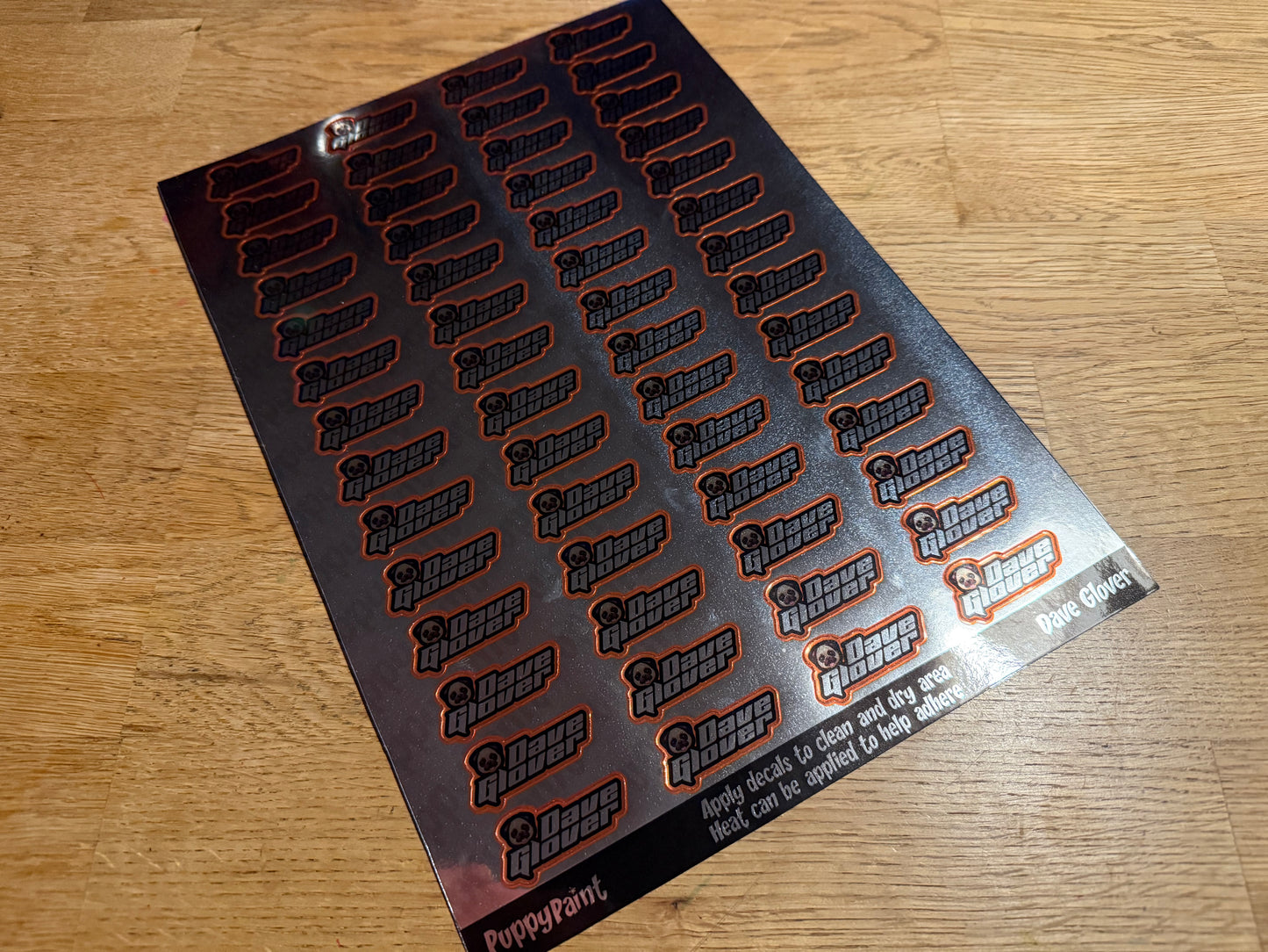 Name Sticker Sheet - Silver Chrome Vinyl A4